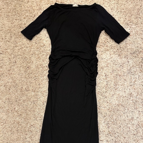 Mimi Maternity Black fitted maxi dress (small) - Picture 2 of 4